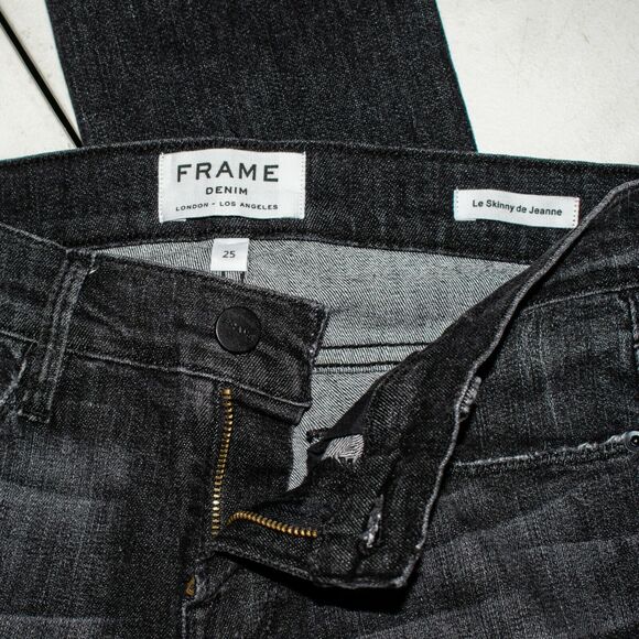 FRAME Denim the Le Skinny De Jeanne Jeans Mercer Distressed Size 25 - Picture 3 of 12